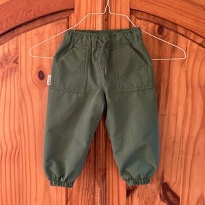 Boys Jan & Jul green fleece lined pants size 1T (12-18 months)